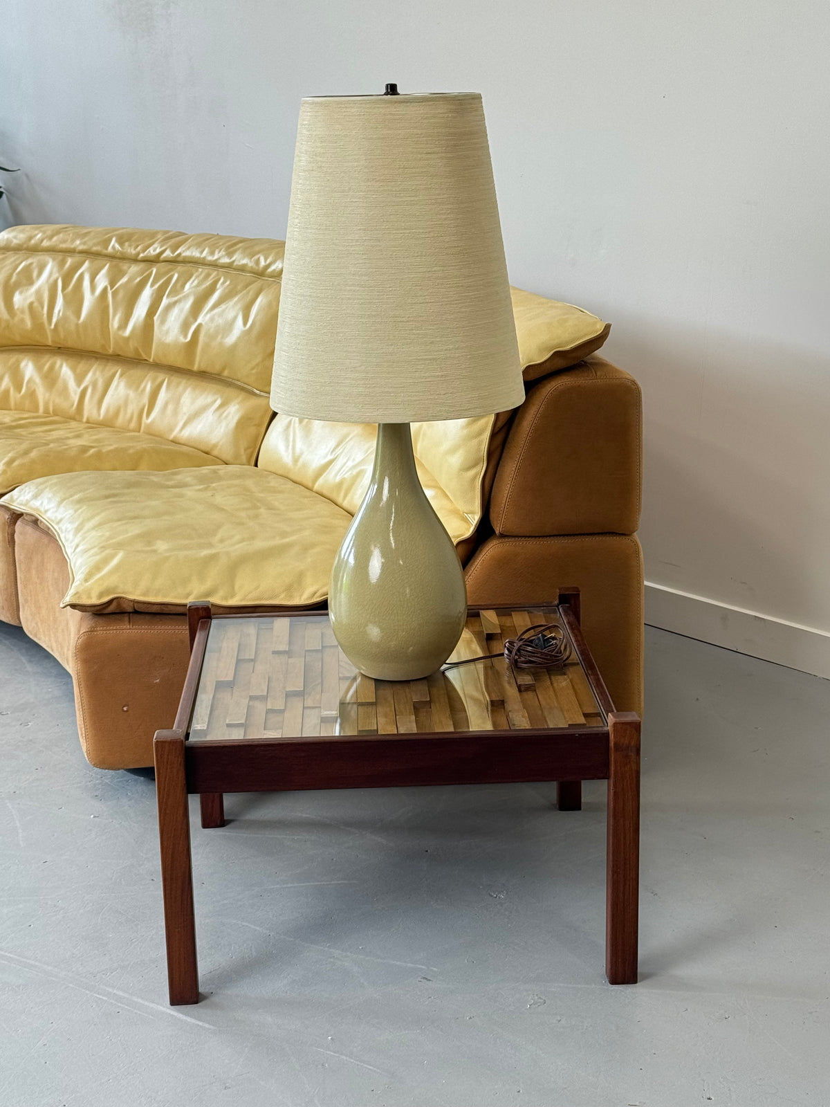 1960s Lotte Bostlund Teardrop Ceramic and Fiberglass Table Lamp, Canada.