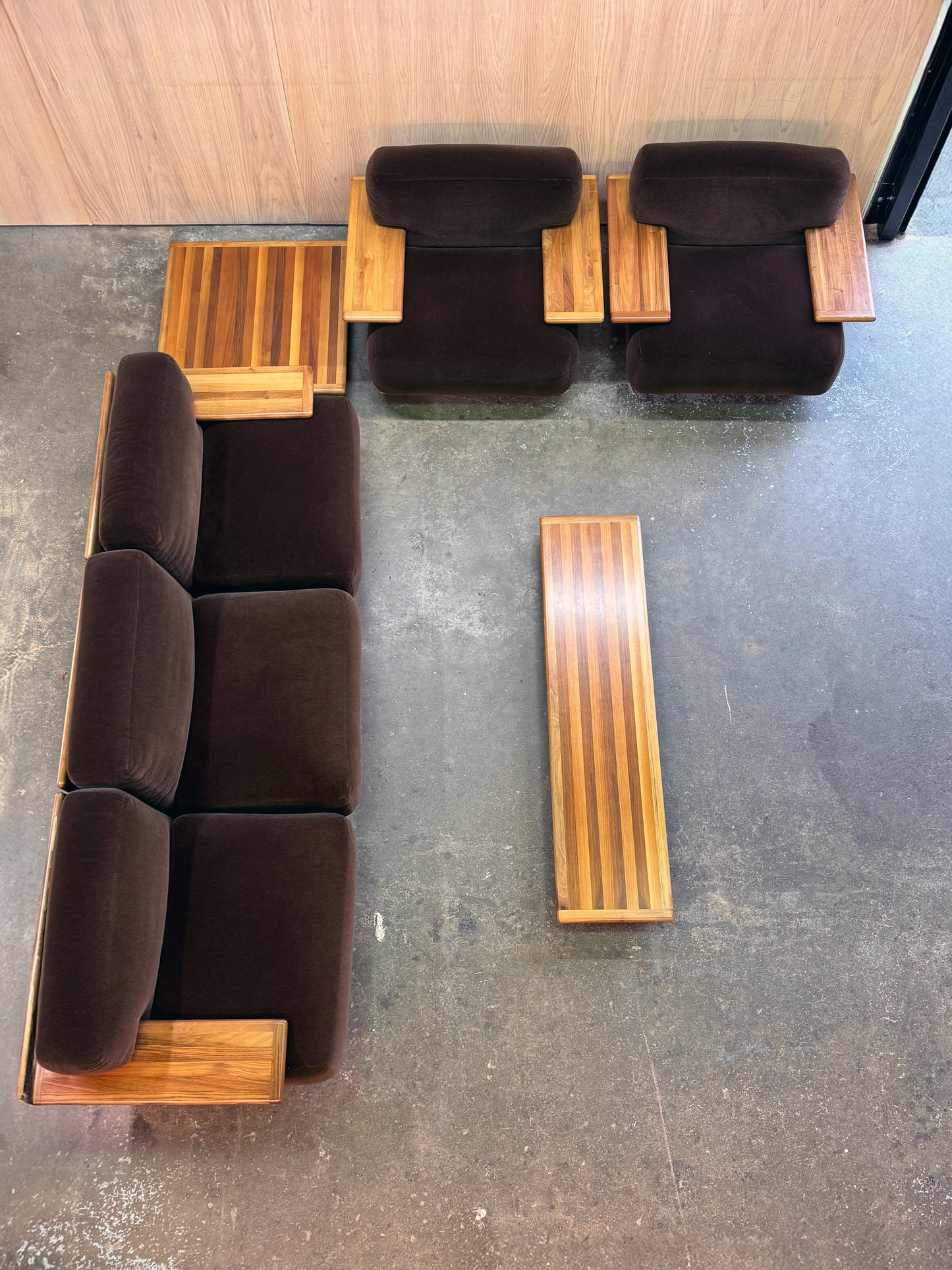 1970s Pianura Sofa 3Seater by Mario Bellini for Cassina in Italian walnut