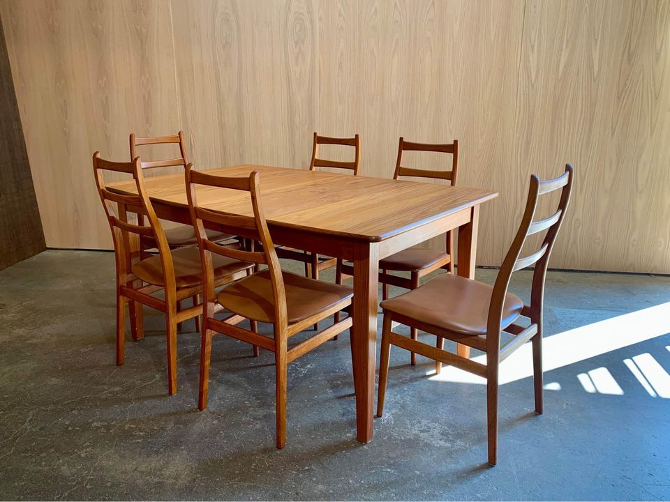1960s Norwegian Teak and Leather Dining Chairs