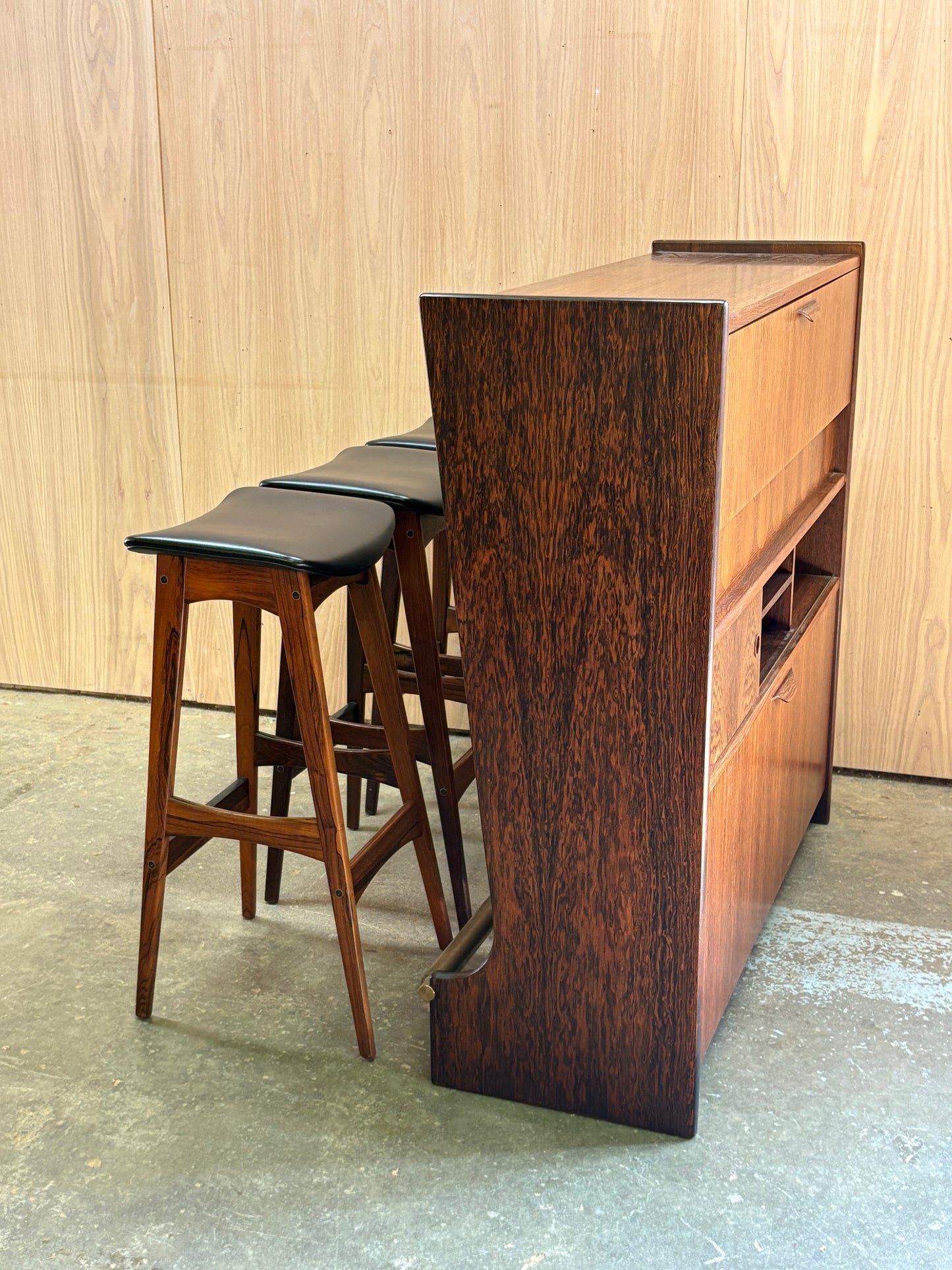 1960s Brazilian Rosewood Bar Set by Johannes Andersen
