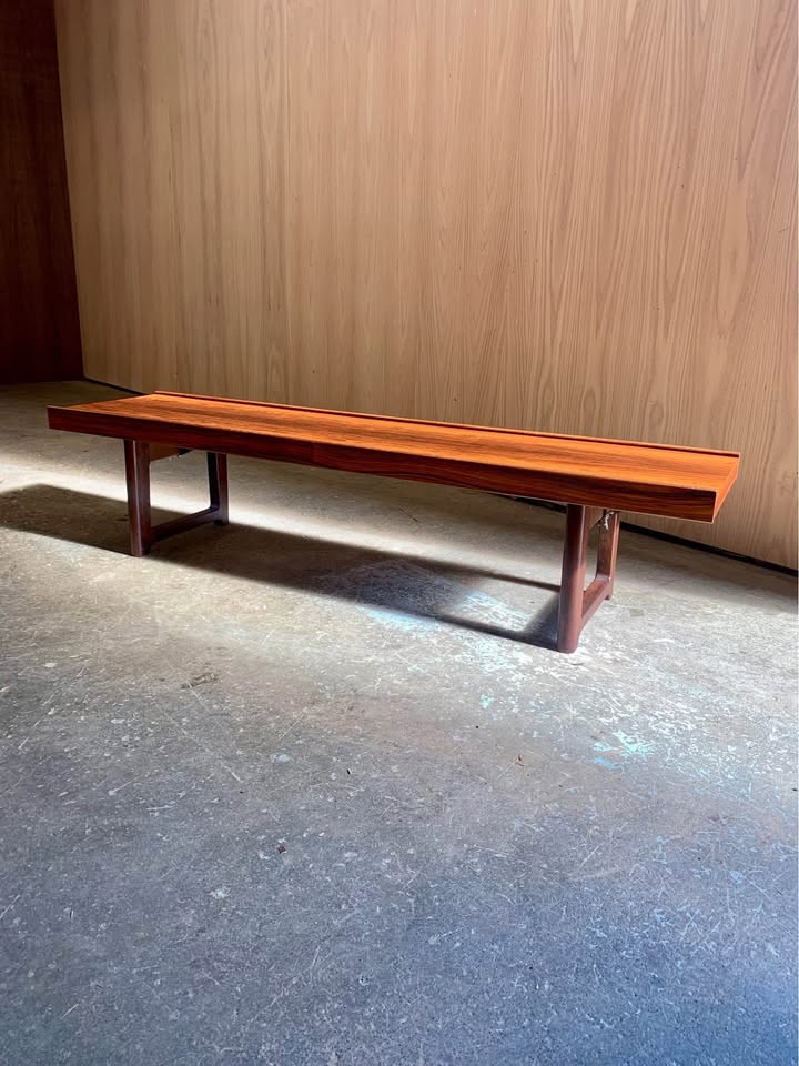 1960s Brazilian Rosewood Bench Coffee Table by Torbjørn Afdal