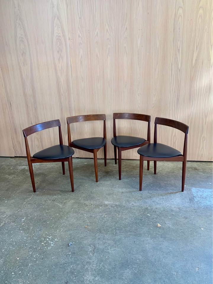 1960s Danish Afromosia Teak Dining Chairs by Hans Olsen for Frem Rojle