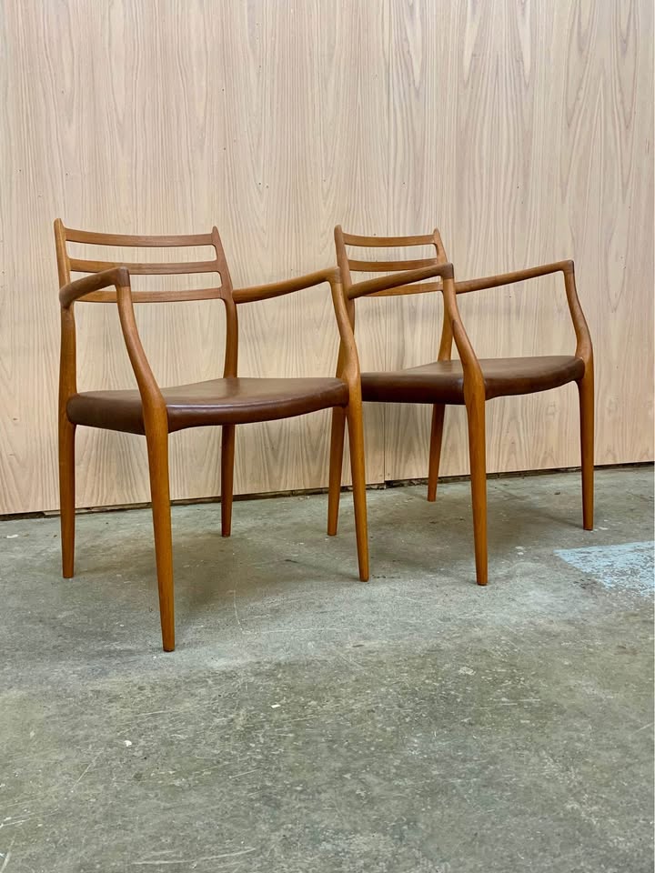 1960s Danish Teak Model 62 Chairs by Niels Møller