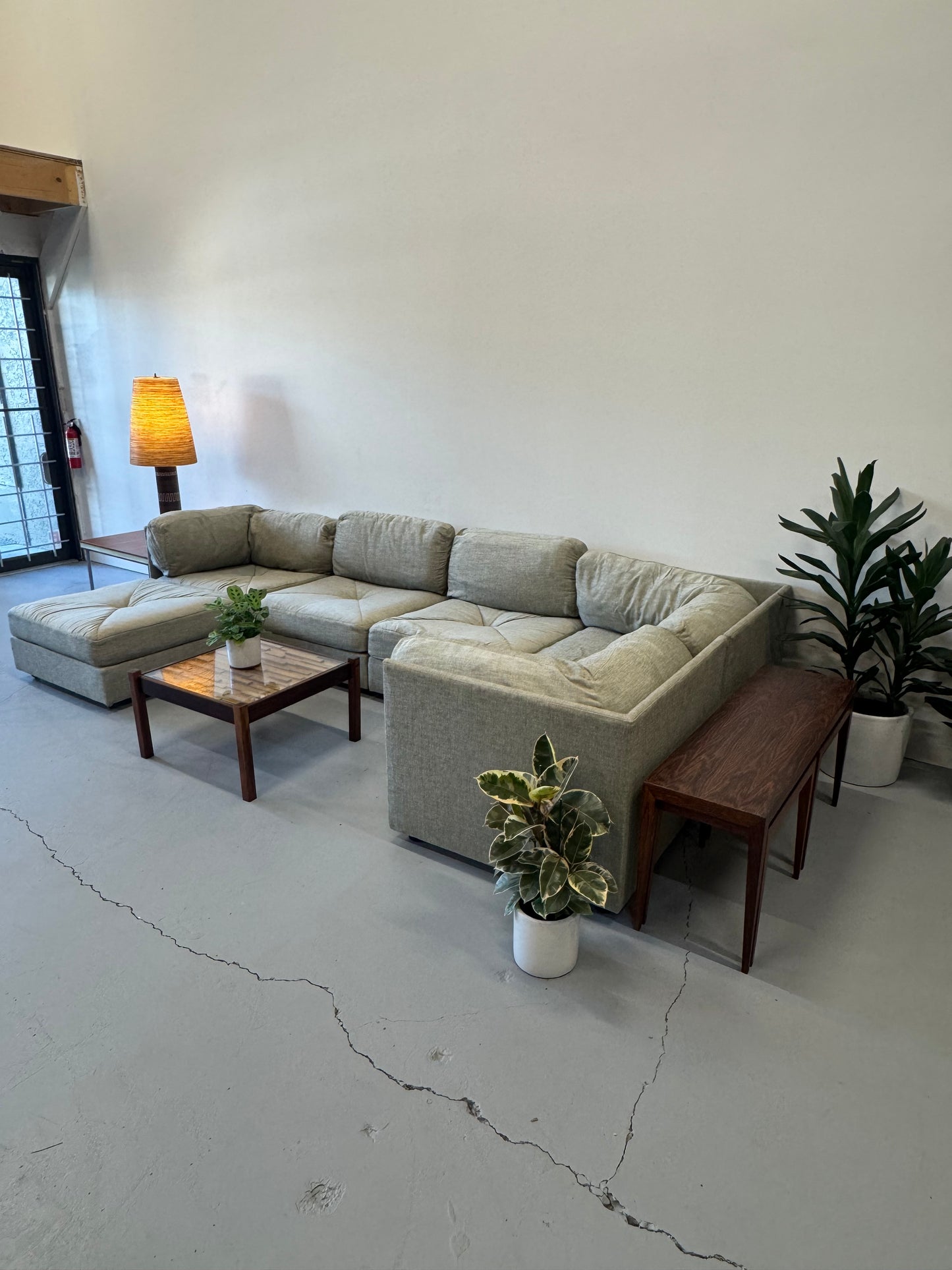 1970s Selig by Simmons Six-Piece Grey Modular Sectional Sofa.
