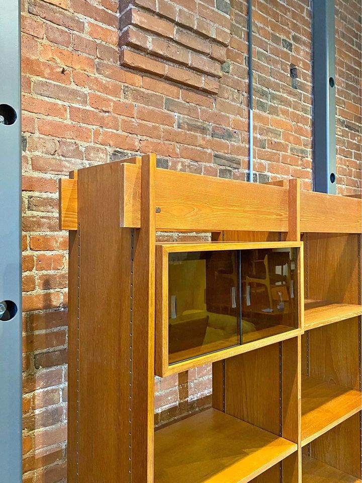 Mid Century Freestanding Modular Teak Wall Unit Bookcase
