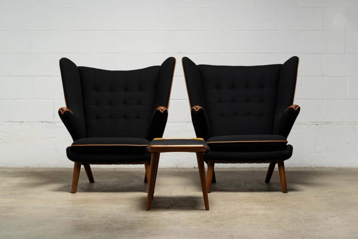 Hans J. Wegner “Papa Bear” Chair and Ottoman for A.P. Stolen