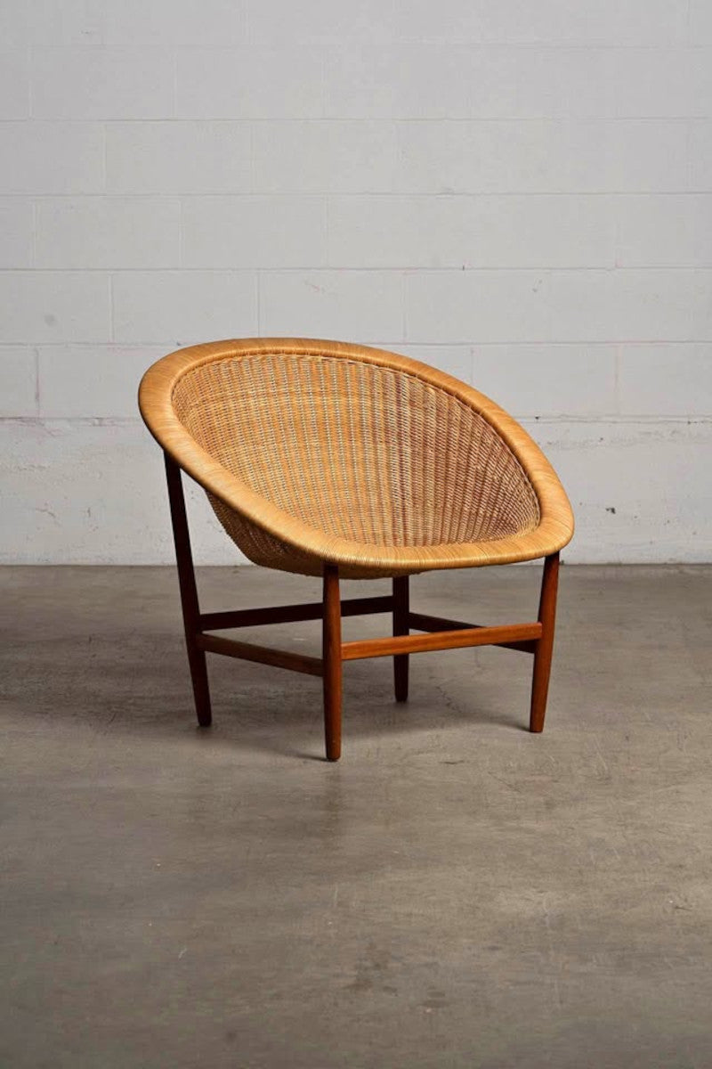 Nanna Ditzel Wicker Basket Chair for Ludvig Pontoppidan