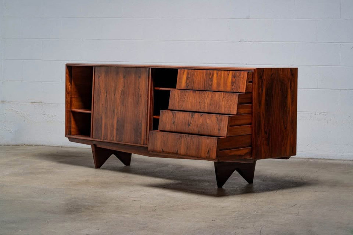 Rare 1950 Brazilian Rosewood Sideboard Credenza by Hauner & Eisler for Forma
