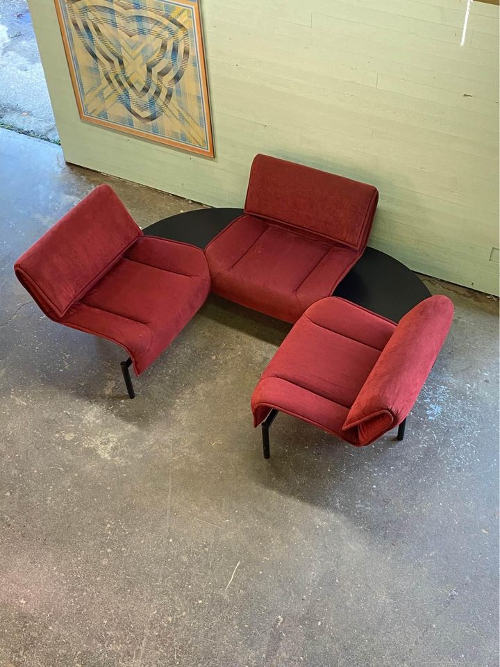 Vintage Italian “Veranda” Sofa by Vico Magistretti for Cassina