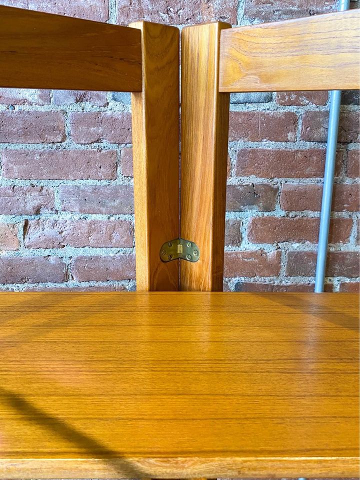 Vintage Teak Folding Bookcase Display Shelf