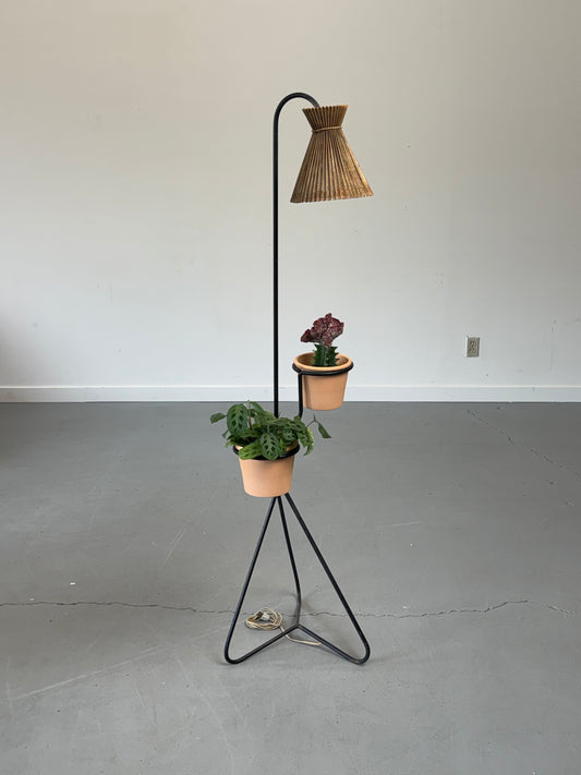 1950s Mathieu Matégot Floor Lamp and Planter, France.