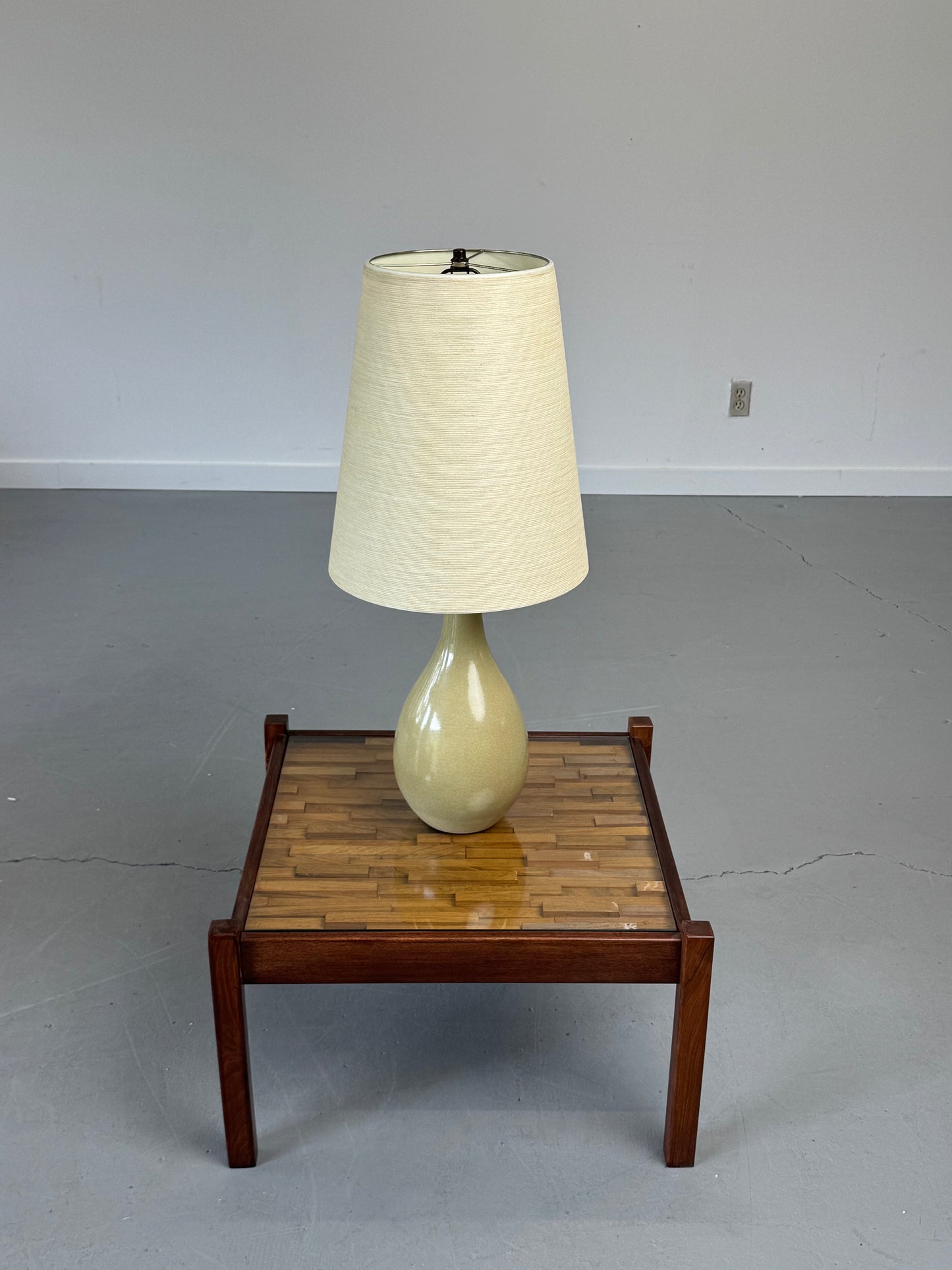 1960s Lotte Bostlund Teardrop Ceramic and Fiberglass Table Lamp, Canada.