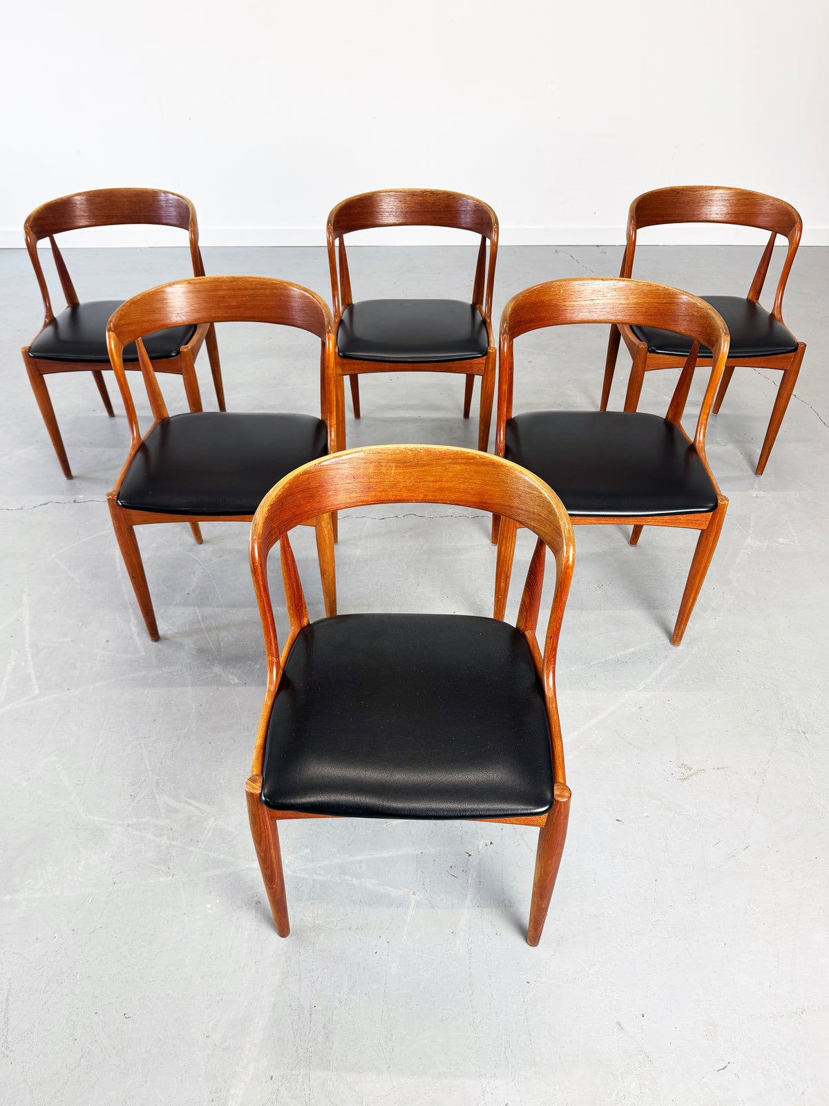 1960s Model 16 Teak Dining Chairs by Johannes Andersen for Uldum Møbelfabrik, Denmark.