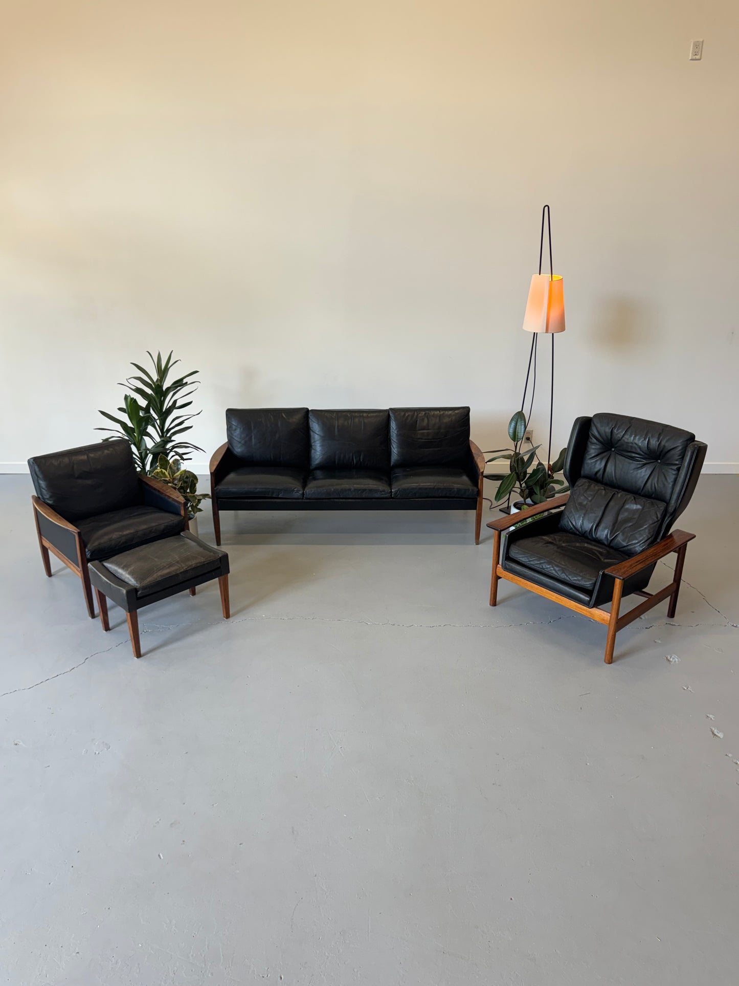 1960s Hans Olsen Lounge Chair and Ottoman, completely original.