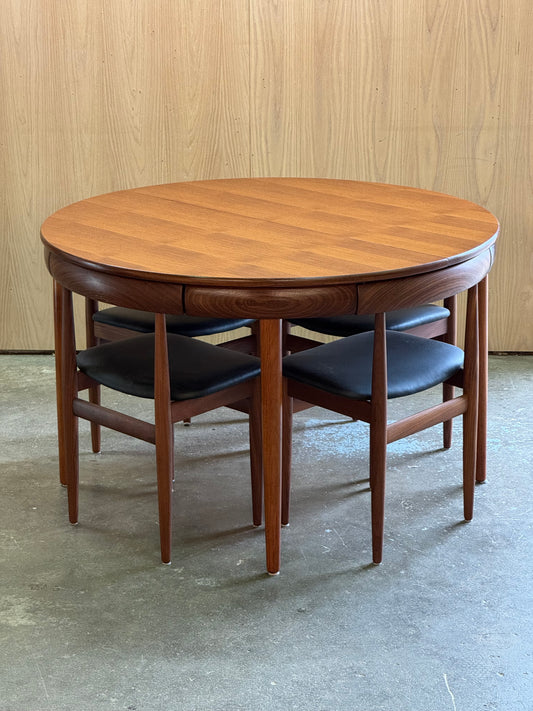 1950s Roundette Dining Set by Hans Olsen for Frem Røjle Møbelfabrik in teak