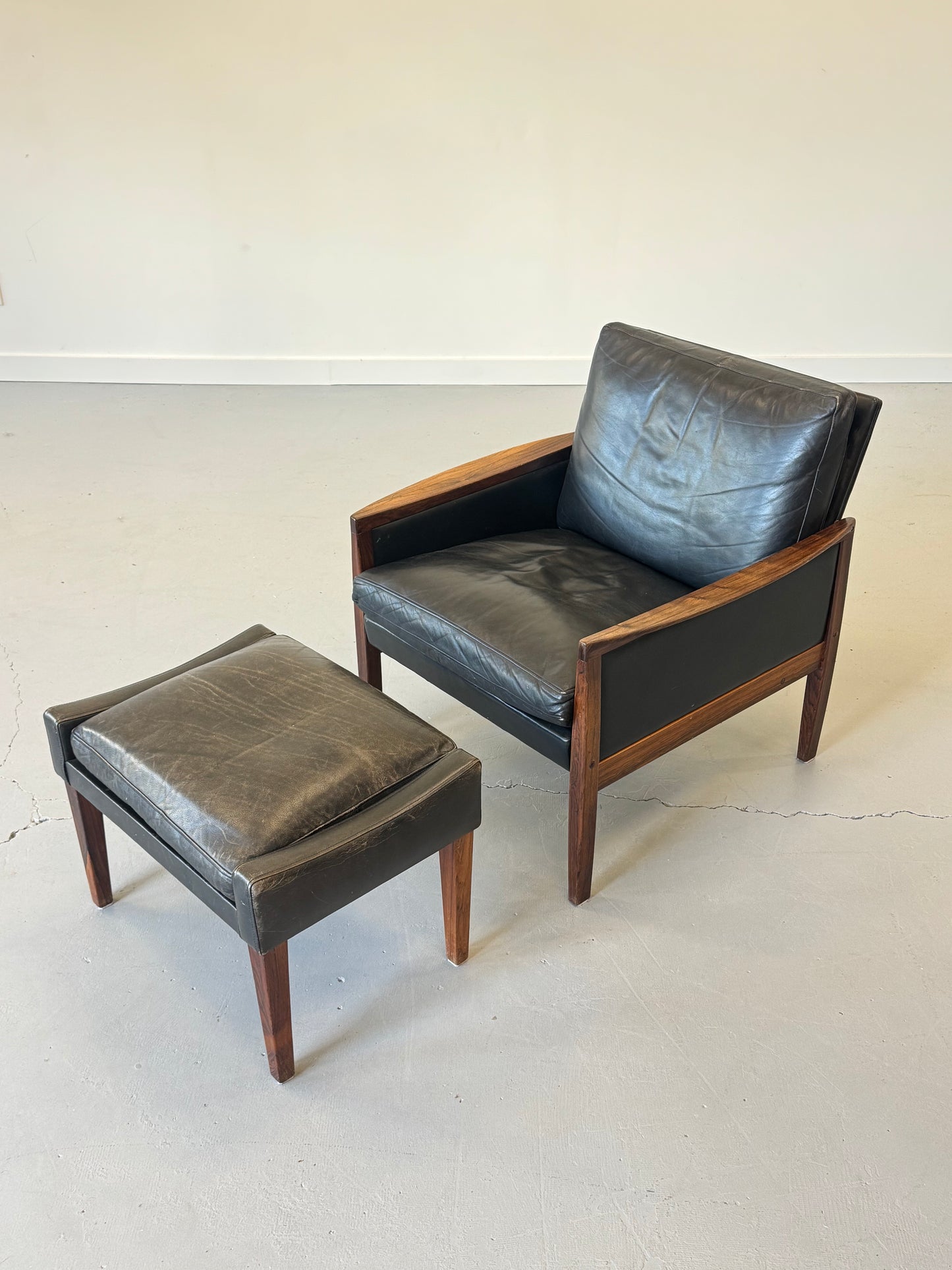 1960s Hans Olsen Lounge Chair and Ottoman, completely original.