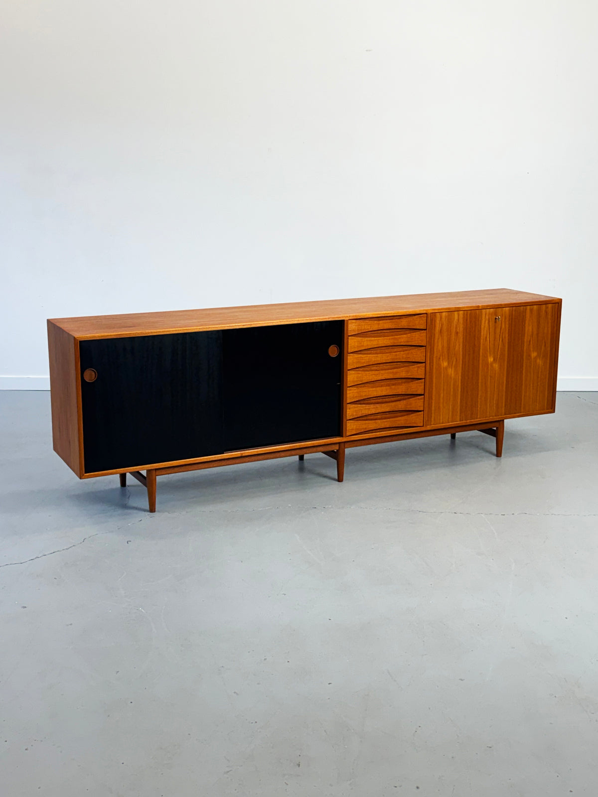 1950s Arne Vodder Model 29A “Triennale” Teak Sideboard for Sibast, Denmark.