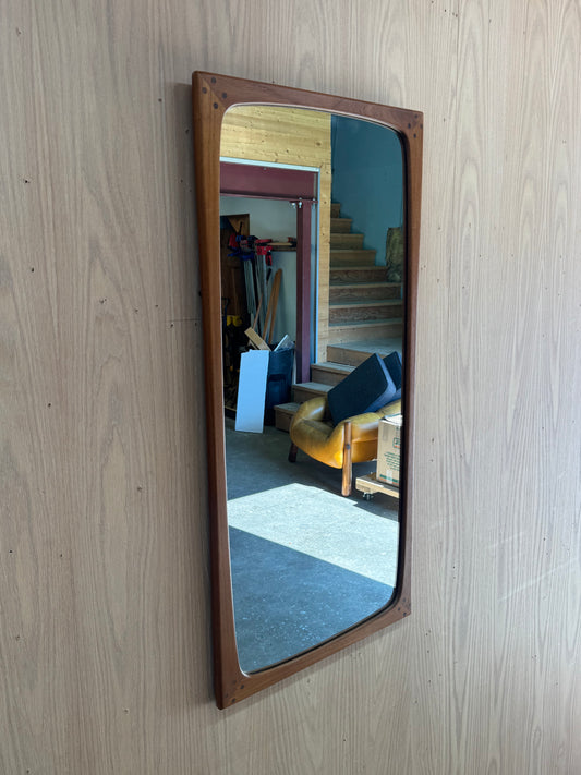 1960s Large Wall Mirror by Aksel Kjersgaard in solid teak