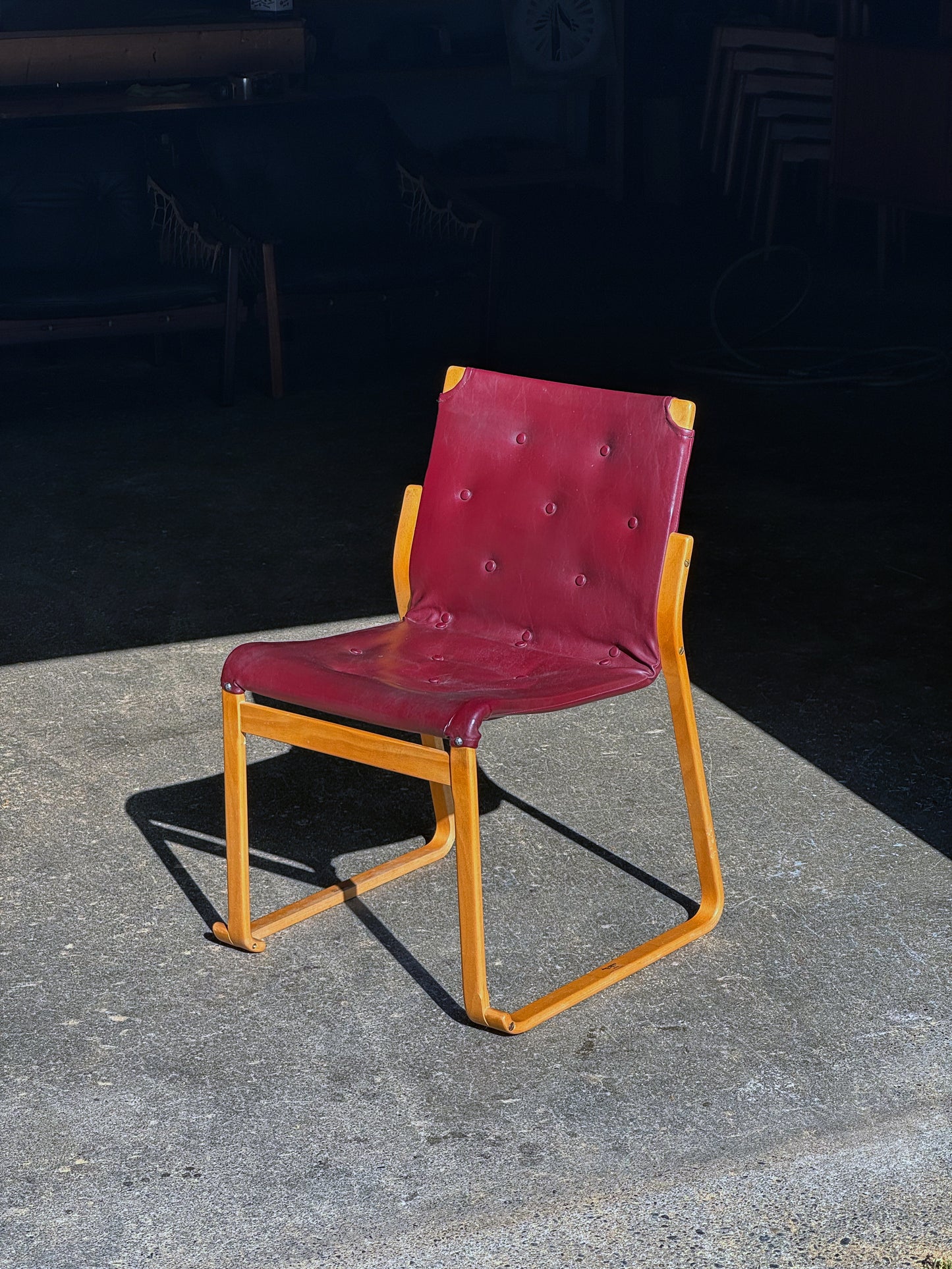 1970s Minette Chair by Bruno Mathsson in original oxblood leather