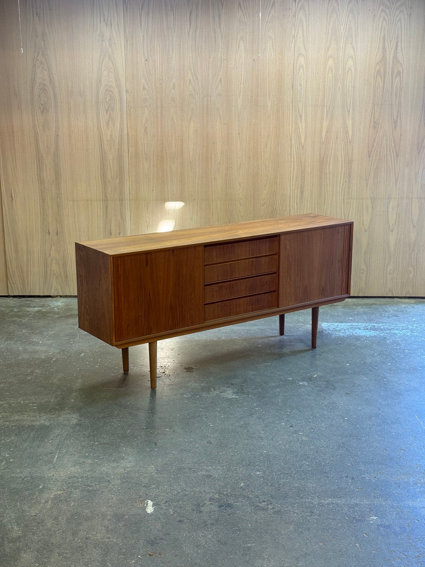 1960s Credenza by Dyrlund in teak with sliding doors and four drawers