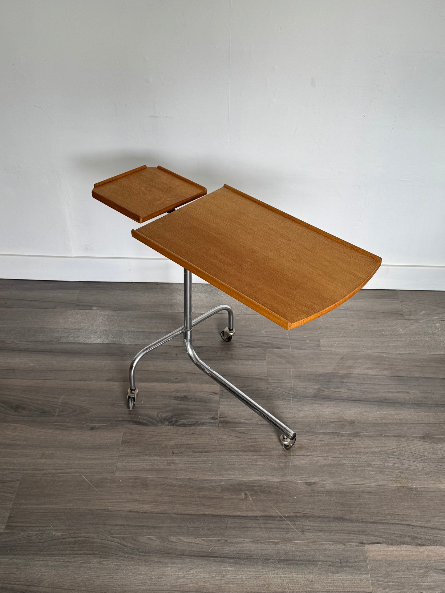 1960s Adjustable Rolling Table by HMN Denmark in teak