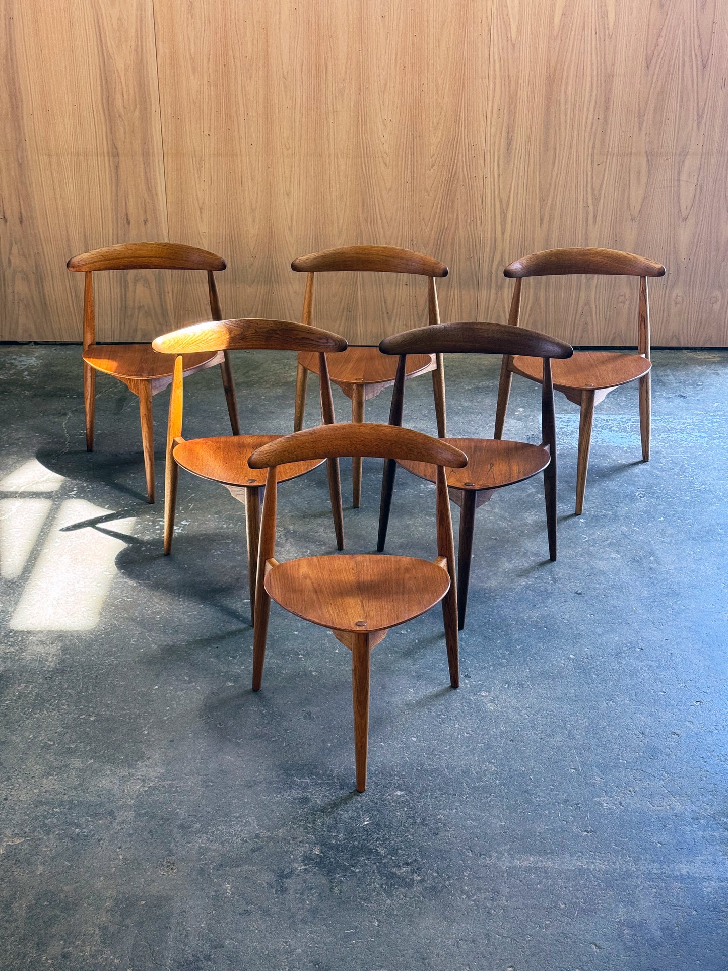 1950s Heart Dining Set by Hans J. Wegner for Fritz Hansen in teak
