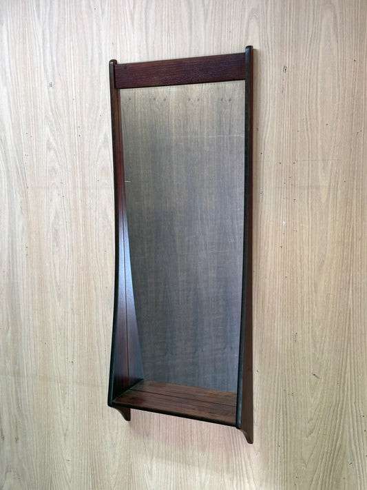 1960s Wall Mirror with Shelf by Aage Pedersen and Leif Hansen for Viby J in rosewood