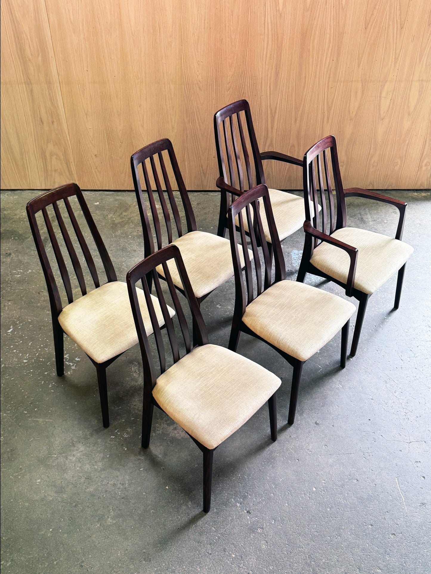 1960s Dining Chairs Set by Benny Linden in rosewood and original fabric