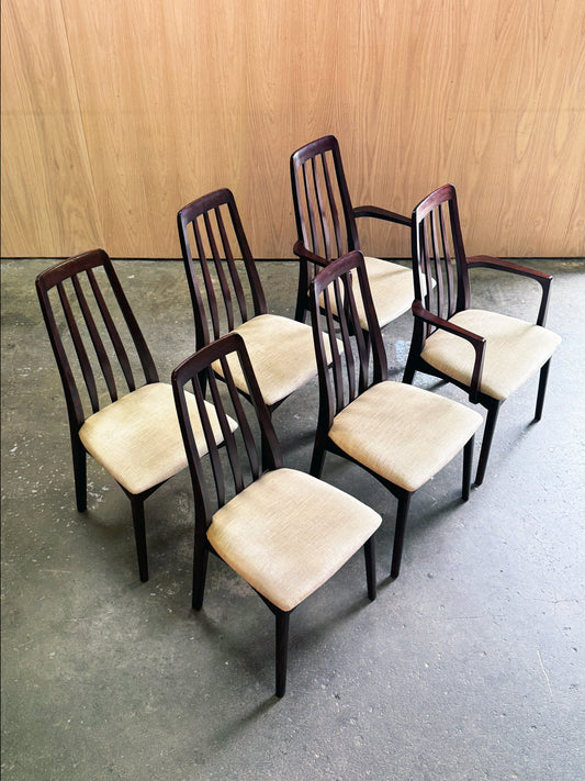 1960s Dining Chairs Set by Benny Linden in rosewood and original fabric