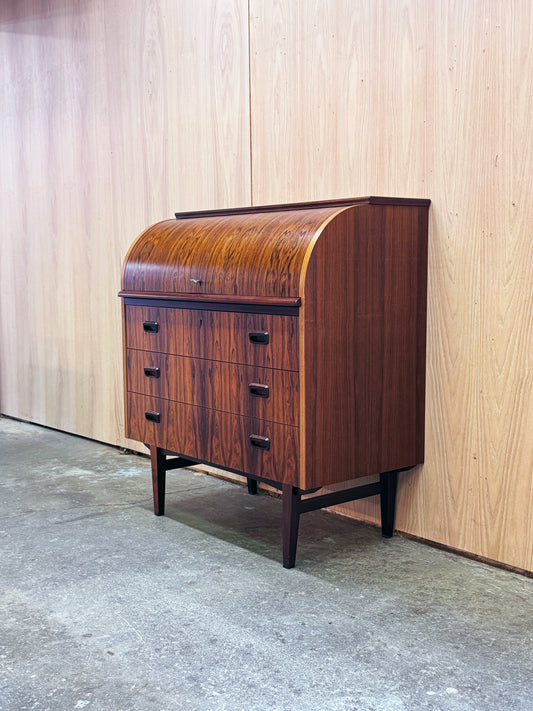 1960s Roll Top Secretary Desk by Egon Ostergaard for Markaryds Mobelindustri in rosewood
