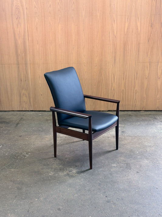 1970s Diplomat Chair by Finn Juhl for Cado in rosewood and black leather
