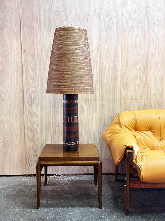1960s Large Table Lamp by Lotte and Gunnar Bostlund in Hand-painted ceramic