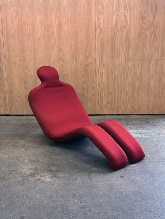 1970s Bouloum Chair by to Olivier Mourgue in red upholstery