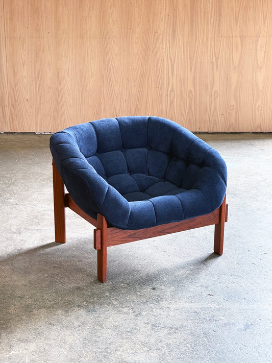 1960s Pod Chair by R. Huber in teak and fabric