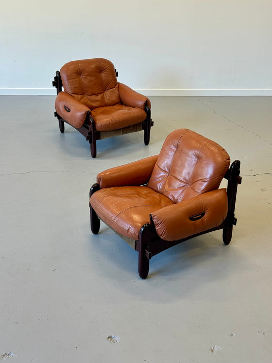 1970s Lounge Chairs by Jean Gillon for Probel, completely original.