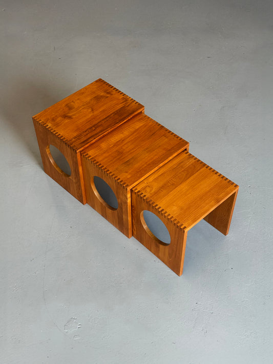 1960s Jens Quistgaard Solid Teak Nesting Tables for Nissen, Denmark – Set of Three