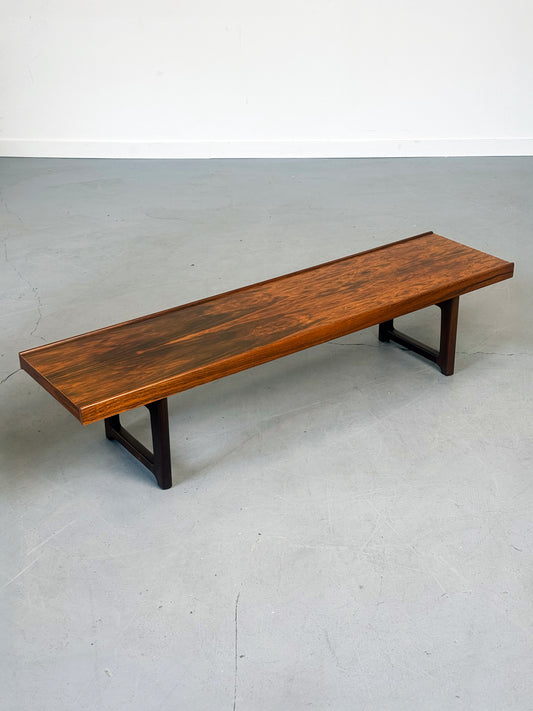 1960s Torbjørn Afdal “Krobo” Rosewood Bench/Coffee Table for Bruksbo, Norway.