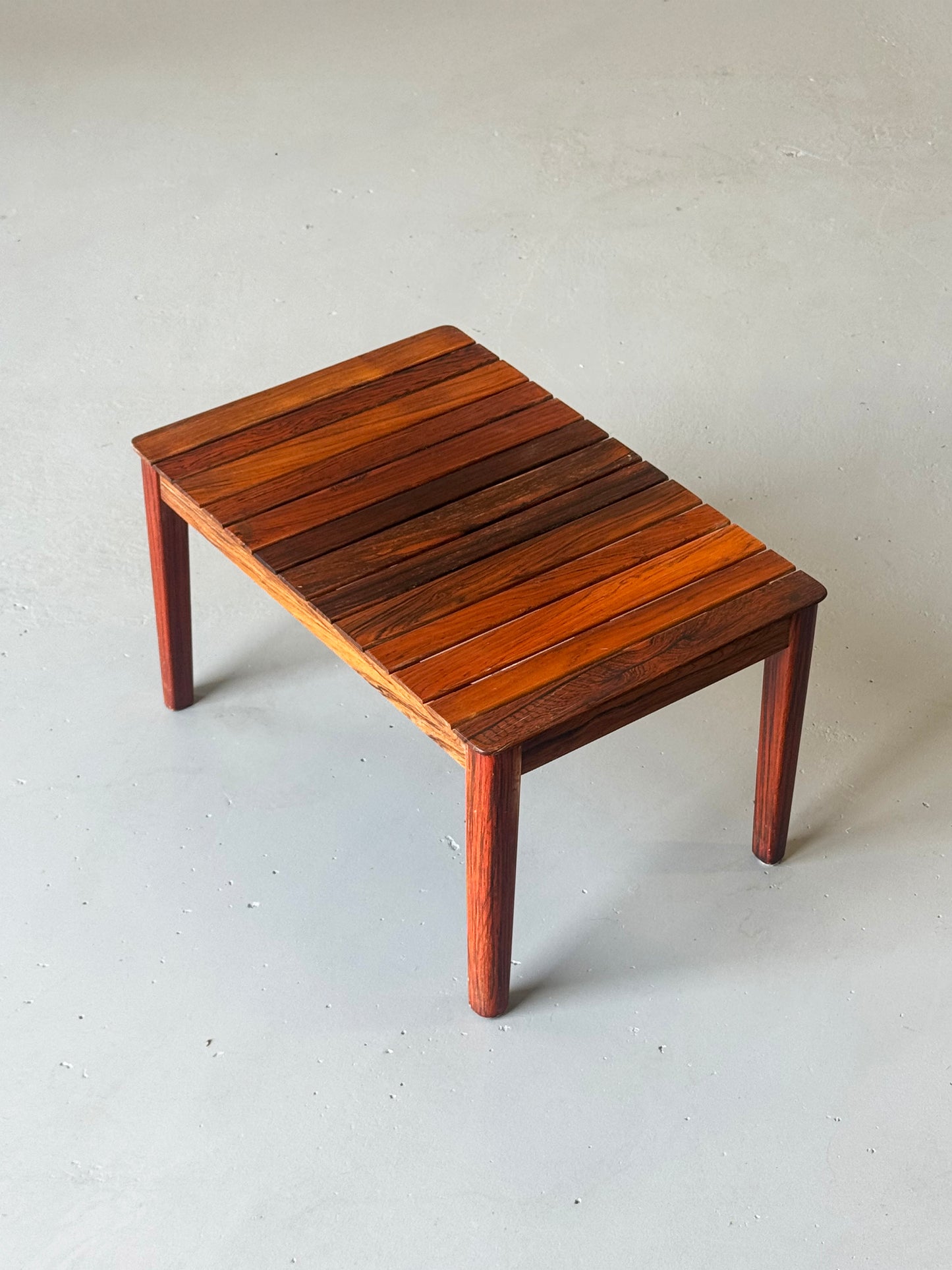 1960s Slatted Rosewood Bench / Side Table by Albert Larsson for Alberts Tibro, Sweden.
