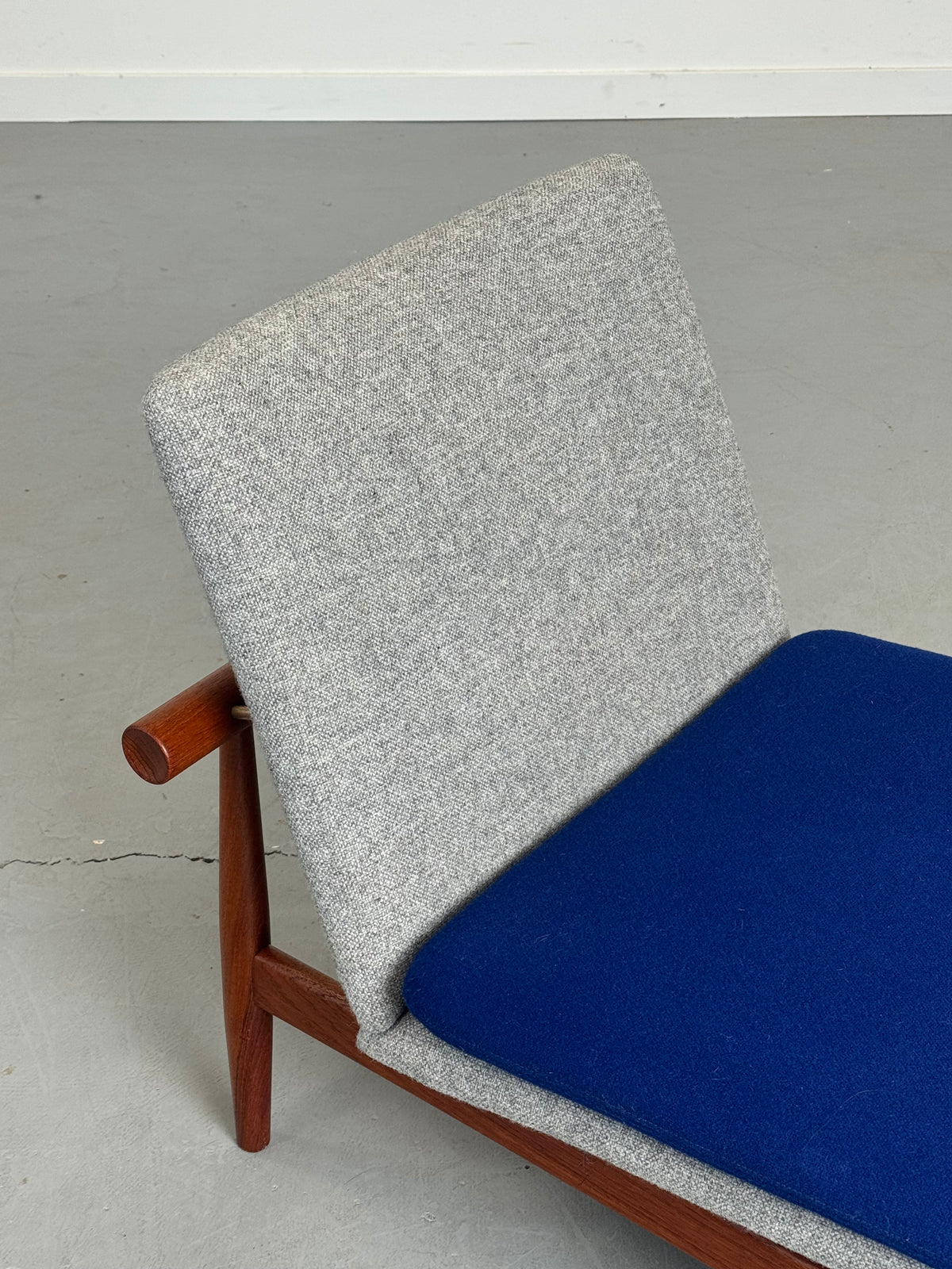 1950s Finn Juhl Japan Lounge Chair and Ottoman for France & Son in Teak and Kvadrat Hallingdal.