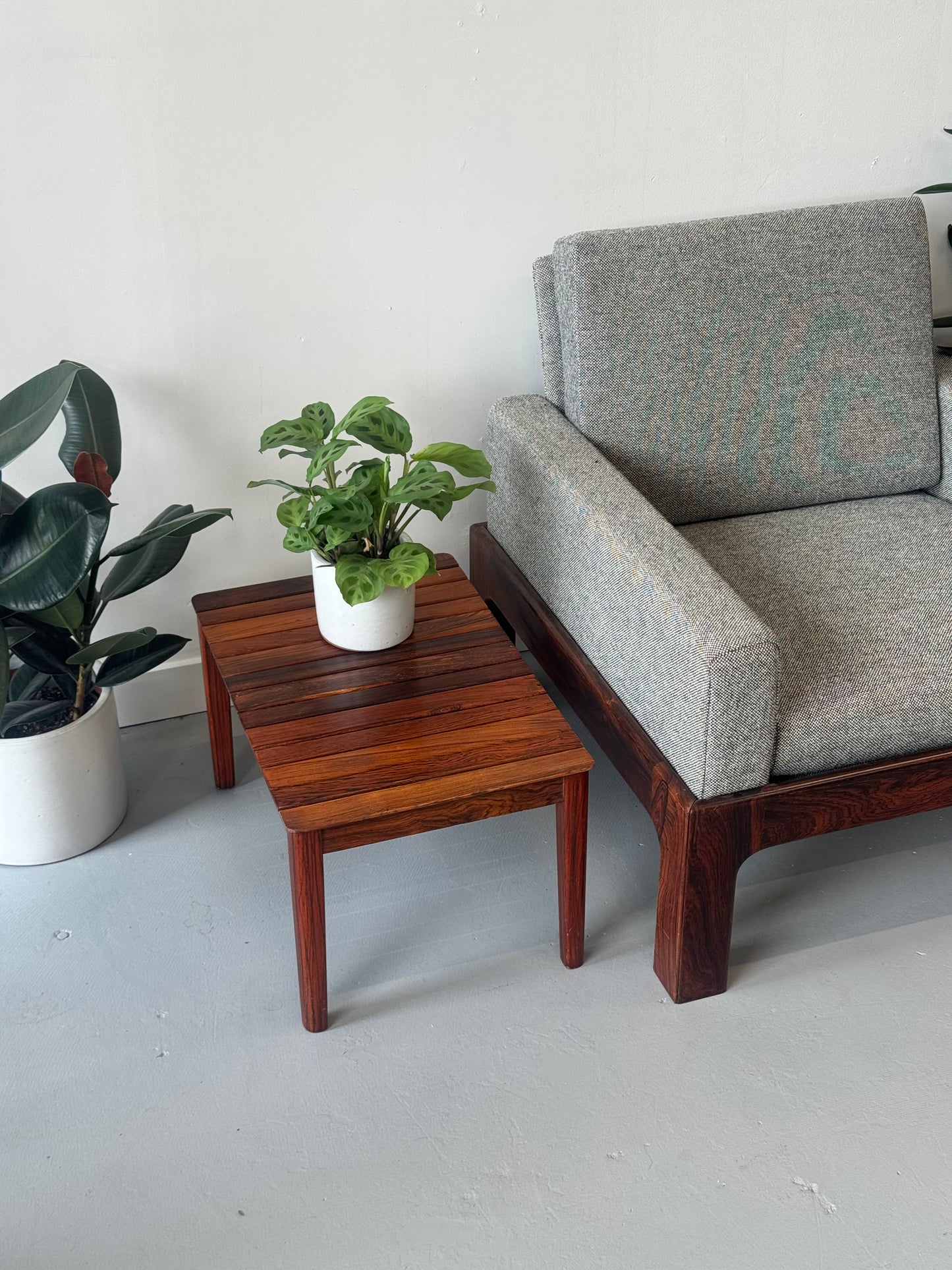 1960s Slatted Rosewood Bench / Side Table by Albert Larsson for Alberts Tibro, Sweden.
