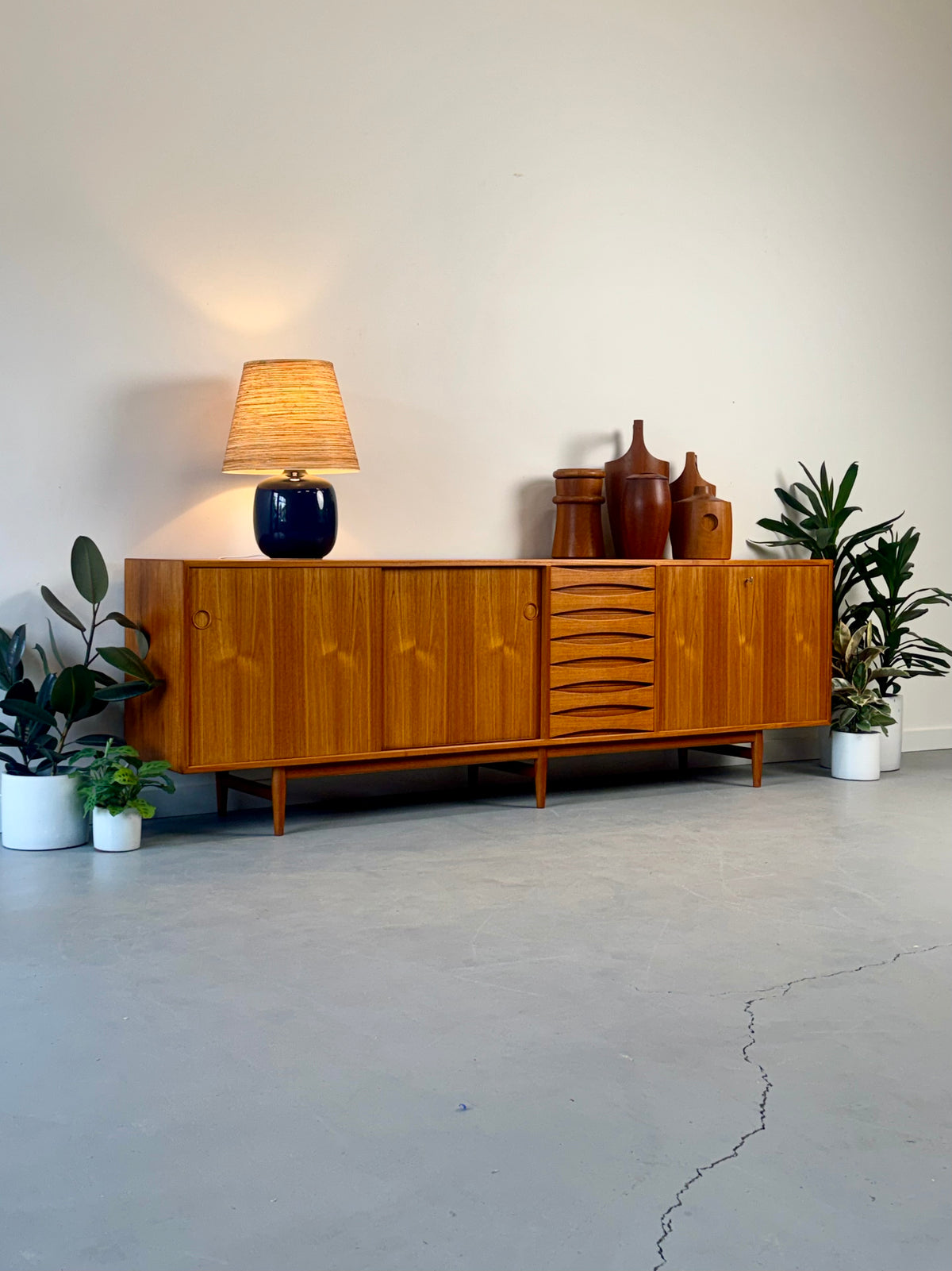 1950s Arne Vodder Model 29A “Triennale” Teak Sideboard for Sibast, Denmark.