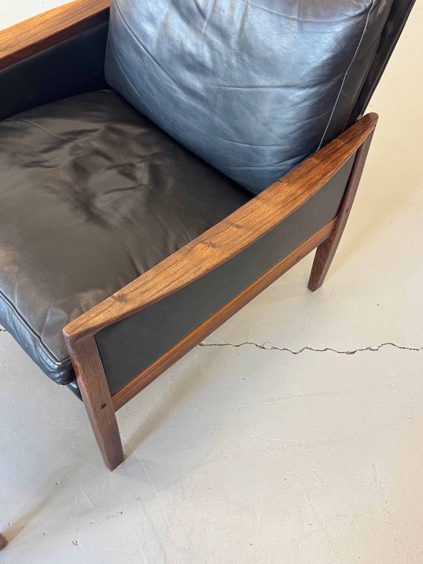 1960s Hans Olsen Lounge Chair and Ottoman, completely original.