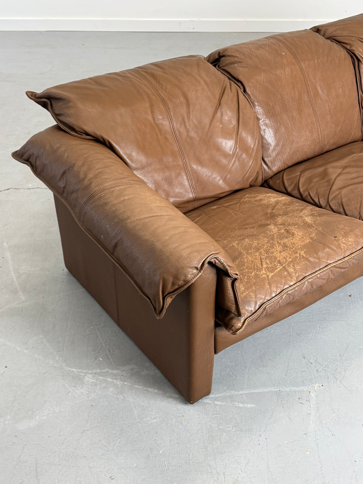 1980s Niels Eilersen Three-Seat Sofa in Aniline Leather, Denmark.