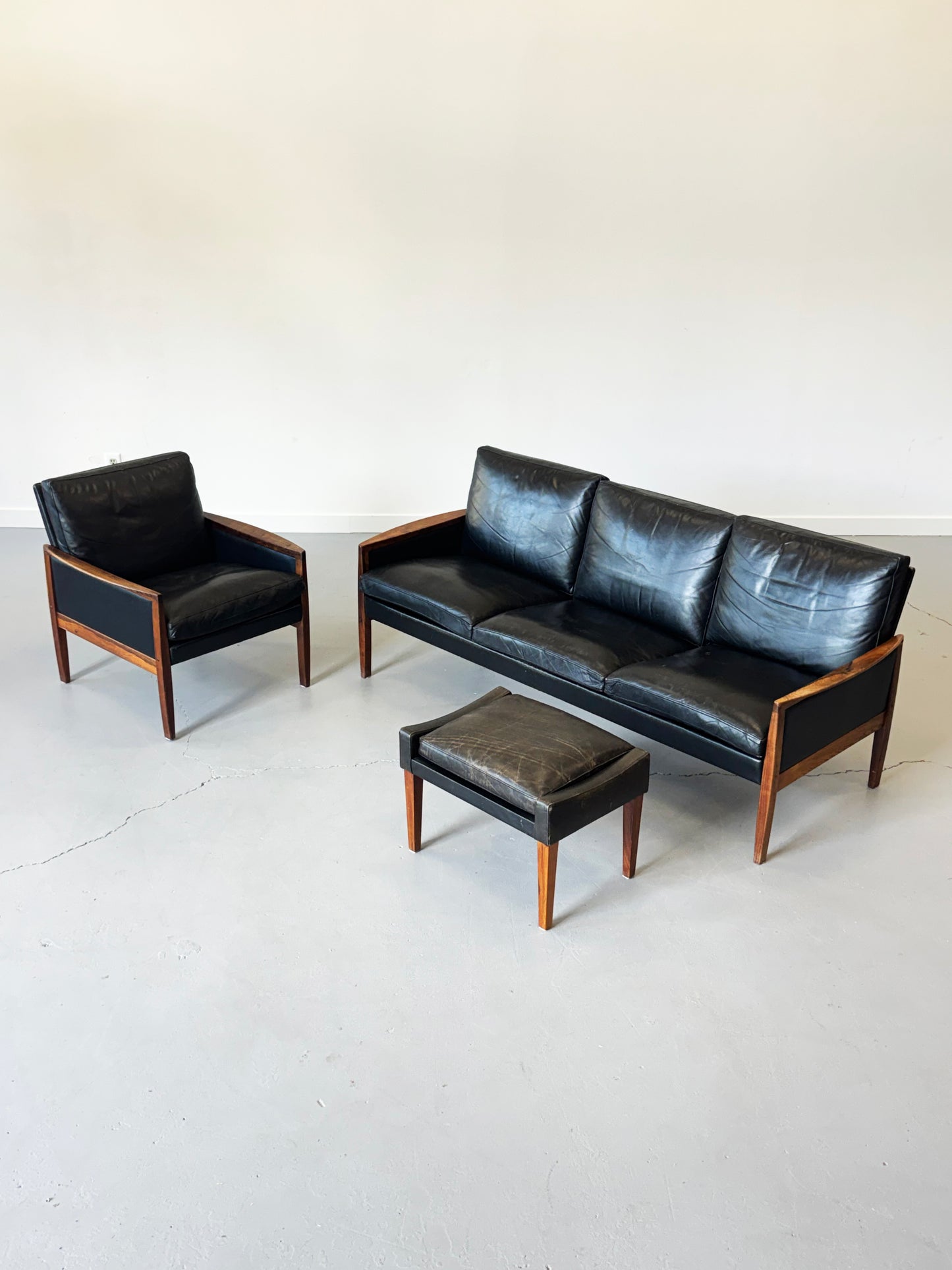 1960s Hans Olsen Lounge Chair and Ottoman, completely original.