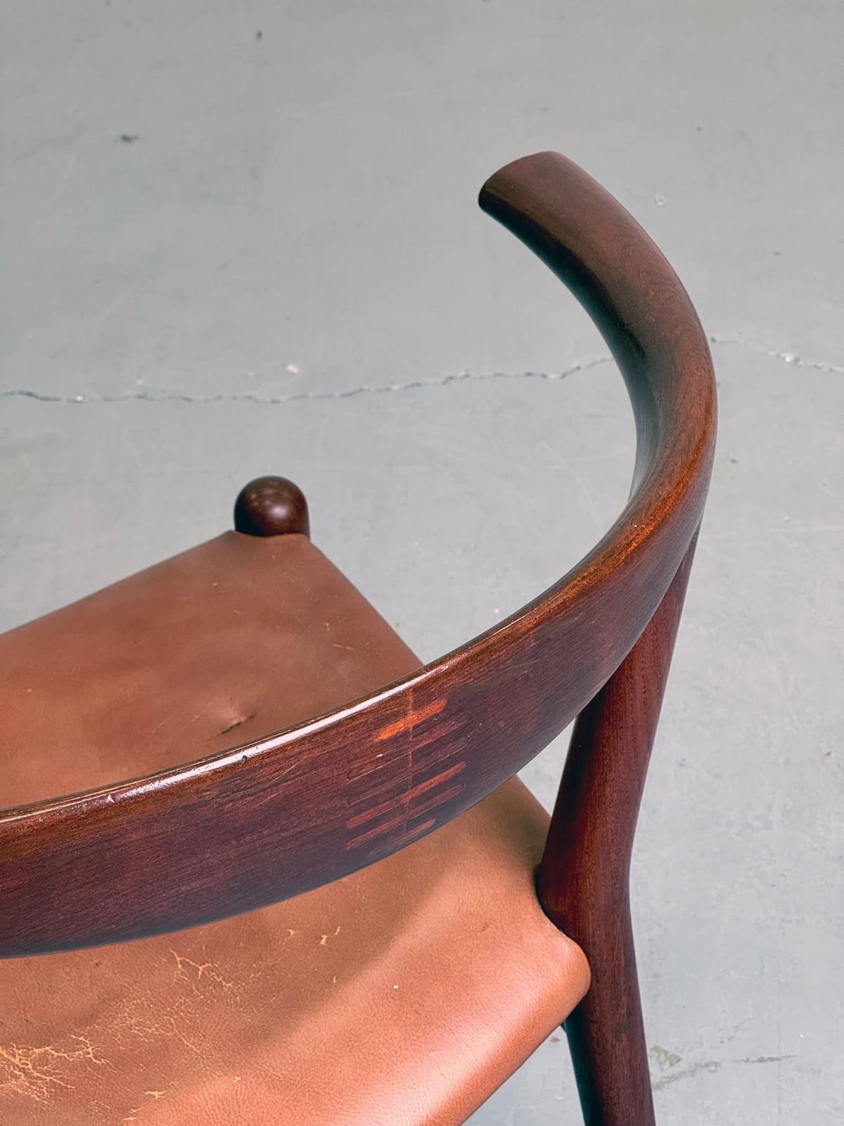 1960s JH518 “Bull Horn” Chair by Hans J. Wegner for Johannes Hansen, completely original.