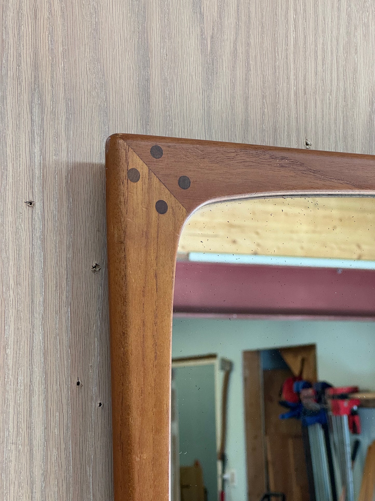 1960s Large Wall Mirror by Aksel Kjersgaard in solid teak