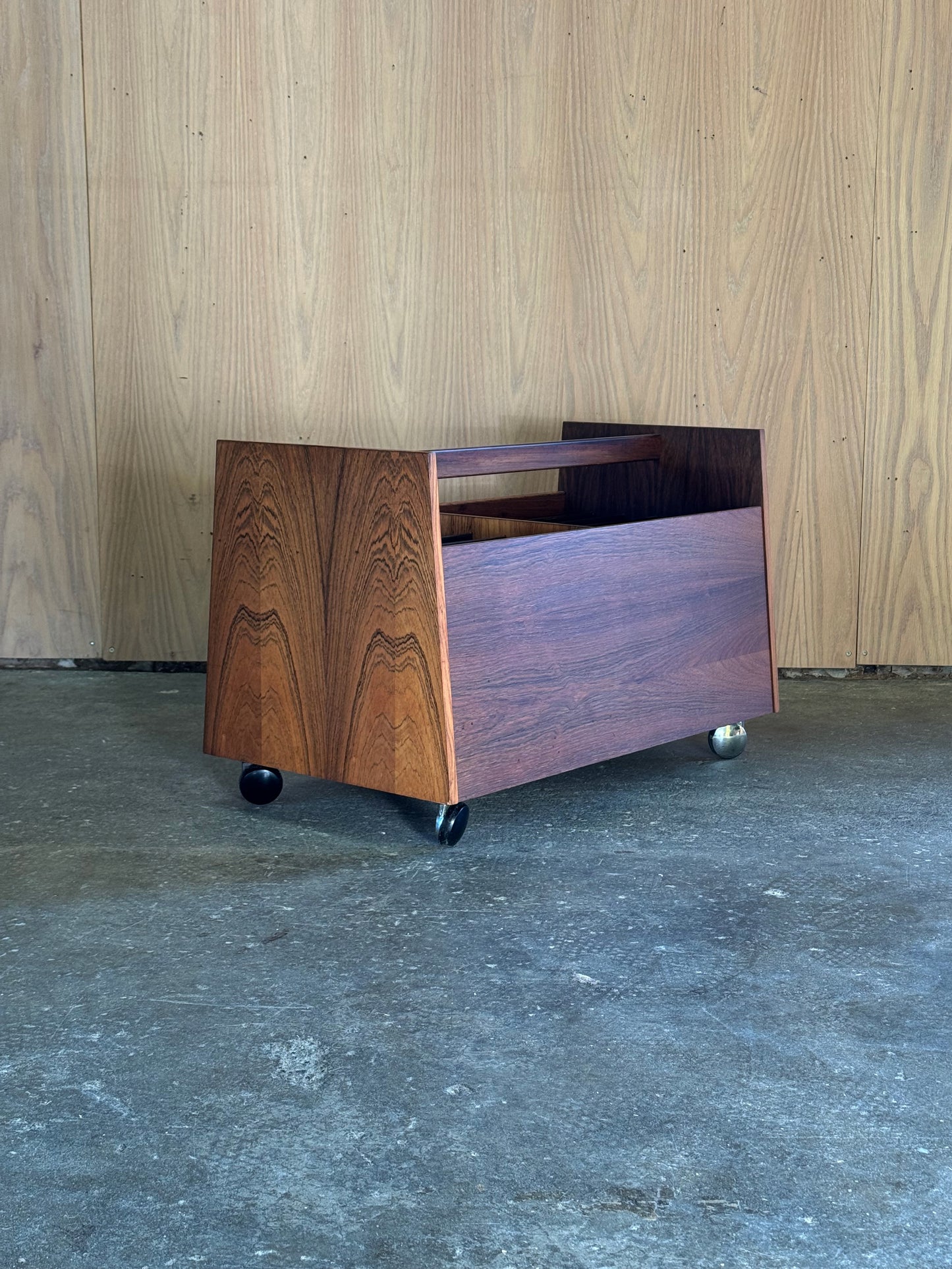 1960s Scala Magazine Rack by Rolf Hesland for Bruksbo in rosewood