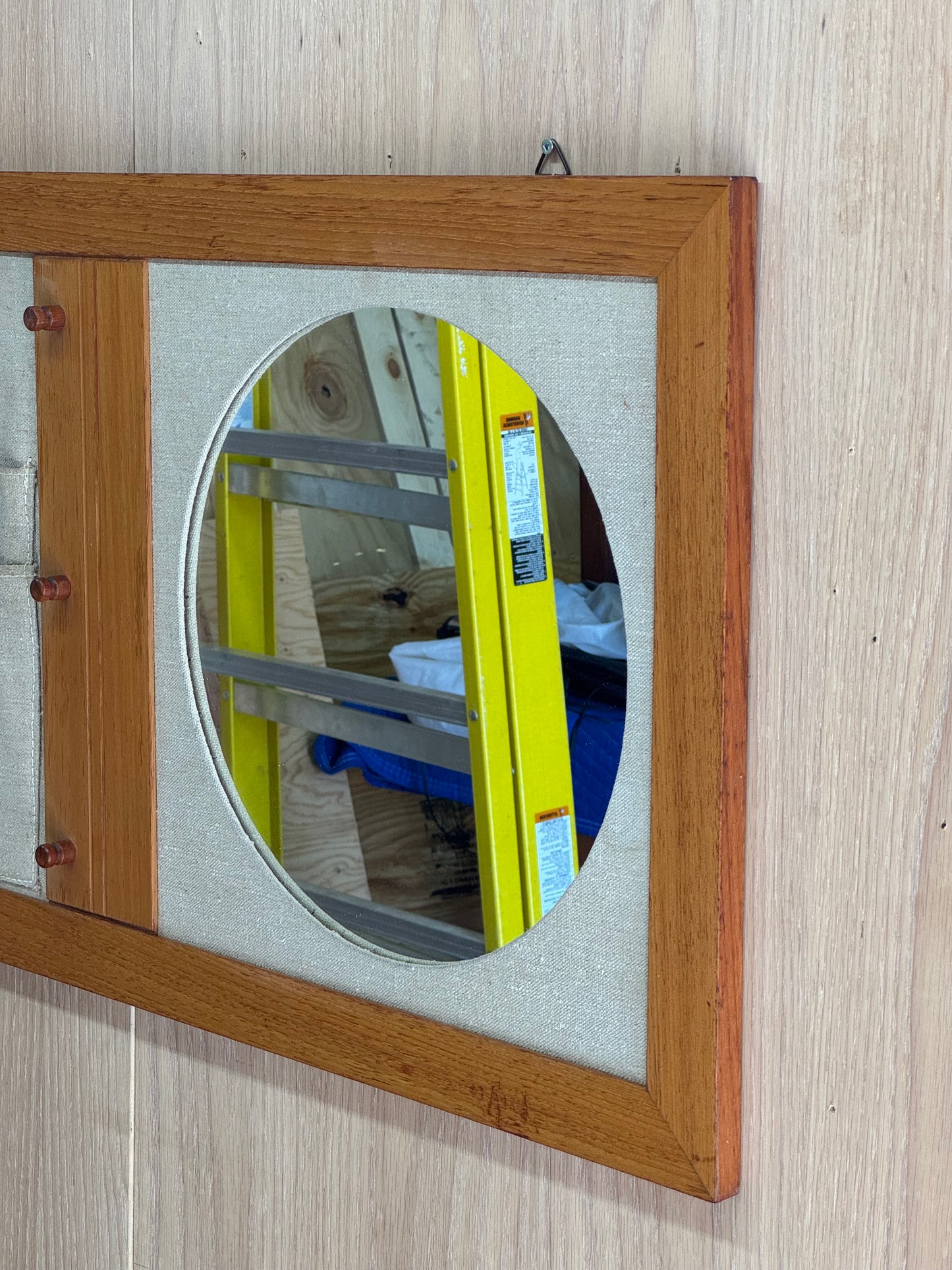 1960s Danish Modern Wall Organizer with Mirror in teak