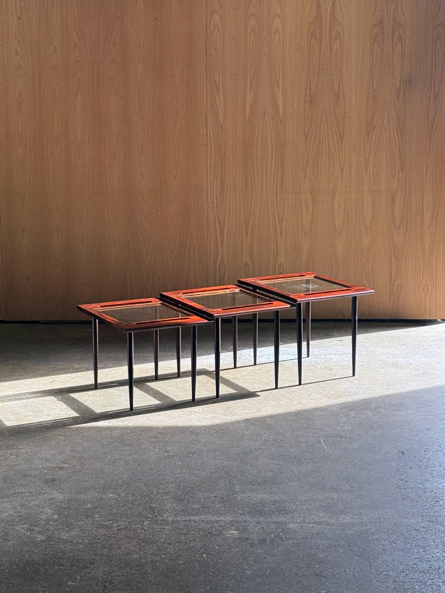 1950s Brazilian rosewood coffee/side table set by Artenova