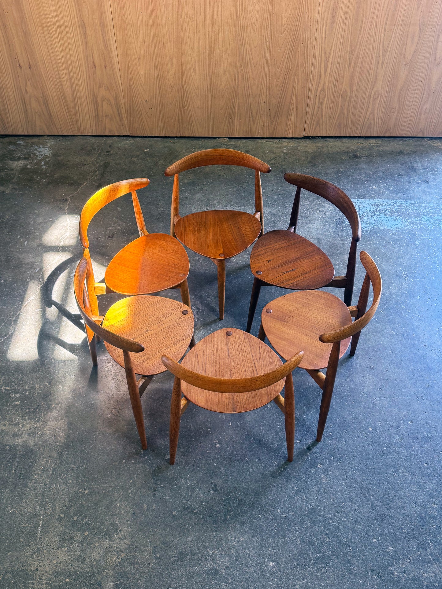 1950s Heart Dining Set by Hans J. Wegner for Fritz Hansen in teak